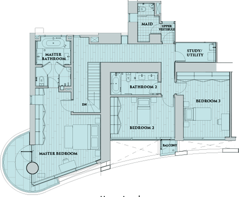 不連傢具住宅三房複式住宅平面圖